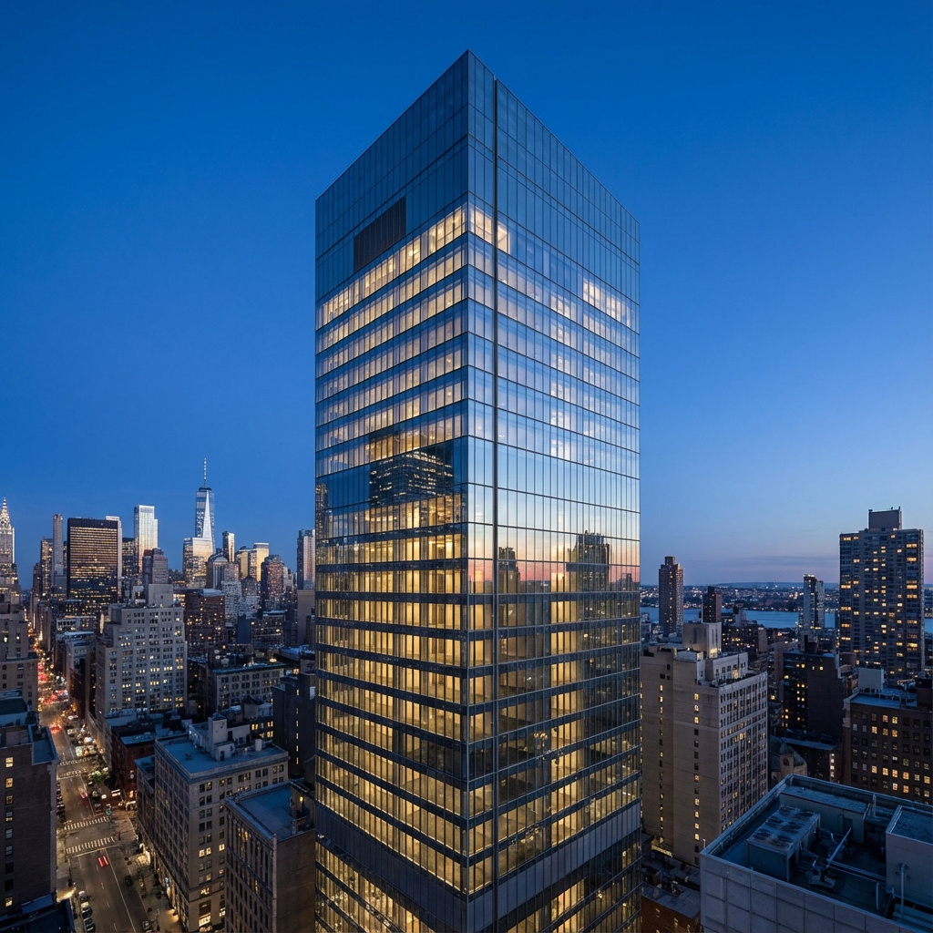 Skyline, Lower Manhattan at dusk